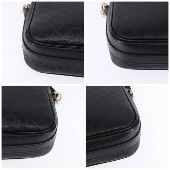 GUCCI Diamante Hand Bag Leather 2way Black Gold 344357 Auth 135065 - Picture 14 of 16